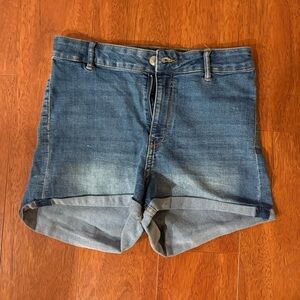 H&M High Waisted Blue Jean Shorts